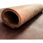 12" x 24" Full Grain Vegetable Tanned Leather Sheet | Leather for Crafting | Crazy Horse Brown Veg Tan Leather With Hot Oil &amp; Wax Finish For Leather Working Like Wallet Making, Journals, Knife Sheaths