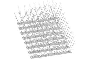 Bird Spikes, Stainless Steel Bird Deterrent Spikes for Outside Repellent Pigeons Racoon Squirrel and Other Small Birds (16 Fe