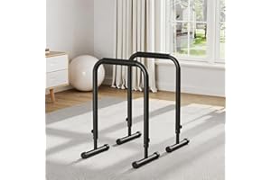 Adjustable Dip Bars Station 32"-36", 440 LBS Heavy Duty Dip Stand for Home Gym, Portable Parallel Bars for Calisthenics & Upp