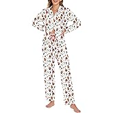 LUBOT 100% Cotton Pajamas for Women PJ Set Soft 2 Piece Ladies Button Knit Long Short Sleeve Sleepwear Loungewear XS-XXL