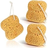 3 Pcs Sea Sponges for Shower, Larger Natural Sponges for Body Women Men Exfoliating Body Wash Sponge Gentle Deep Cleansing, Ultra-Soft