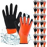 Sintuff 15 Pair Waterproof Gloves for Men Insulated Winter Work with Sandy Grip Freezer Gloves for Men Outdoor Work
