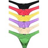 iKingsky Men's Silky Thong Sexy T-Back Mens Underwear Low Rise Stretch Underpanties