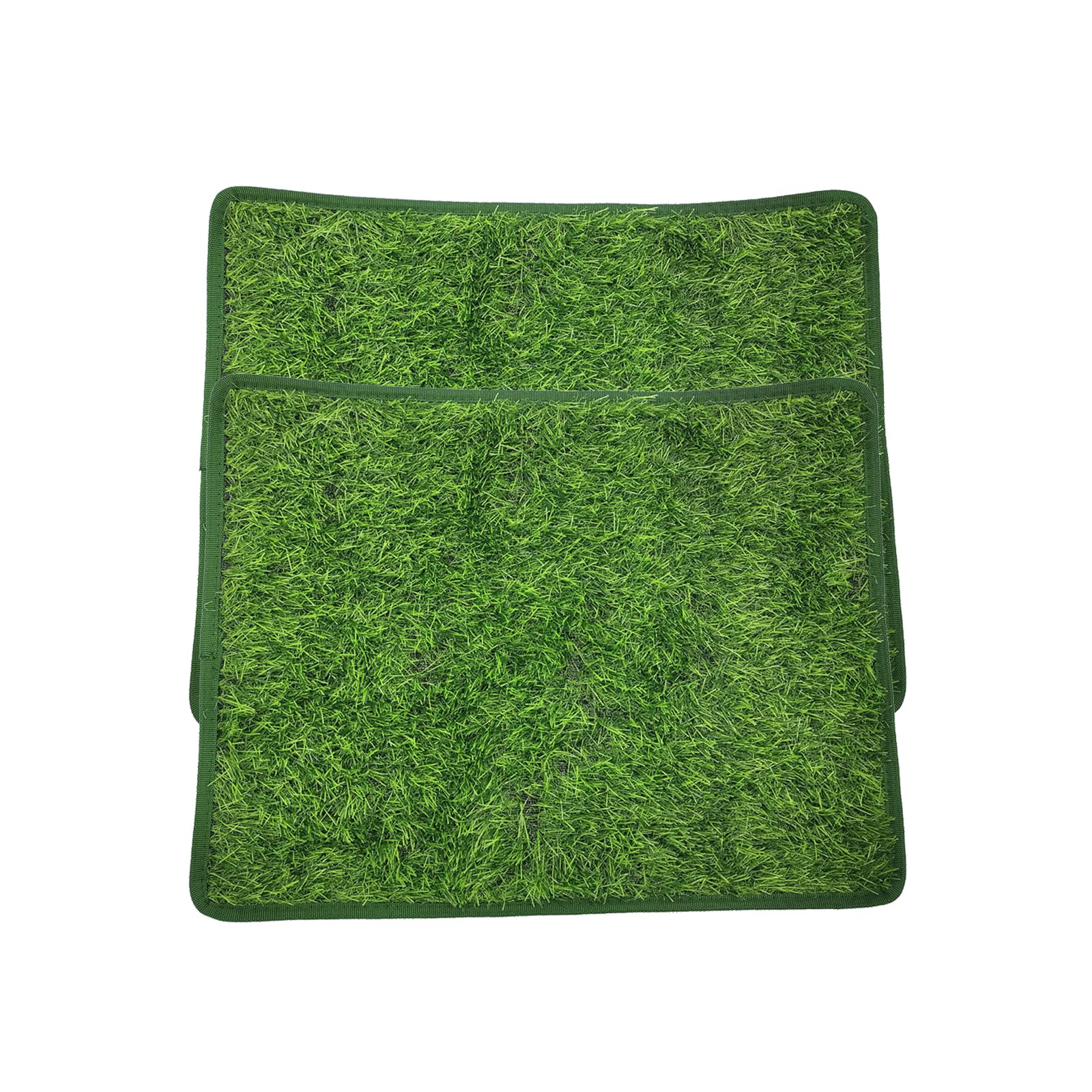 Yumech 2pcs Artificial Pet Pee Grass Mat Reusable Dogs Potty Tray Training Mat Pet Turf Fake Grass Replacement Pad for Dog Potty Training Indoor Outdoor, Green