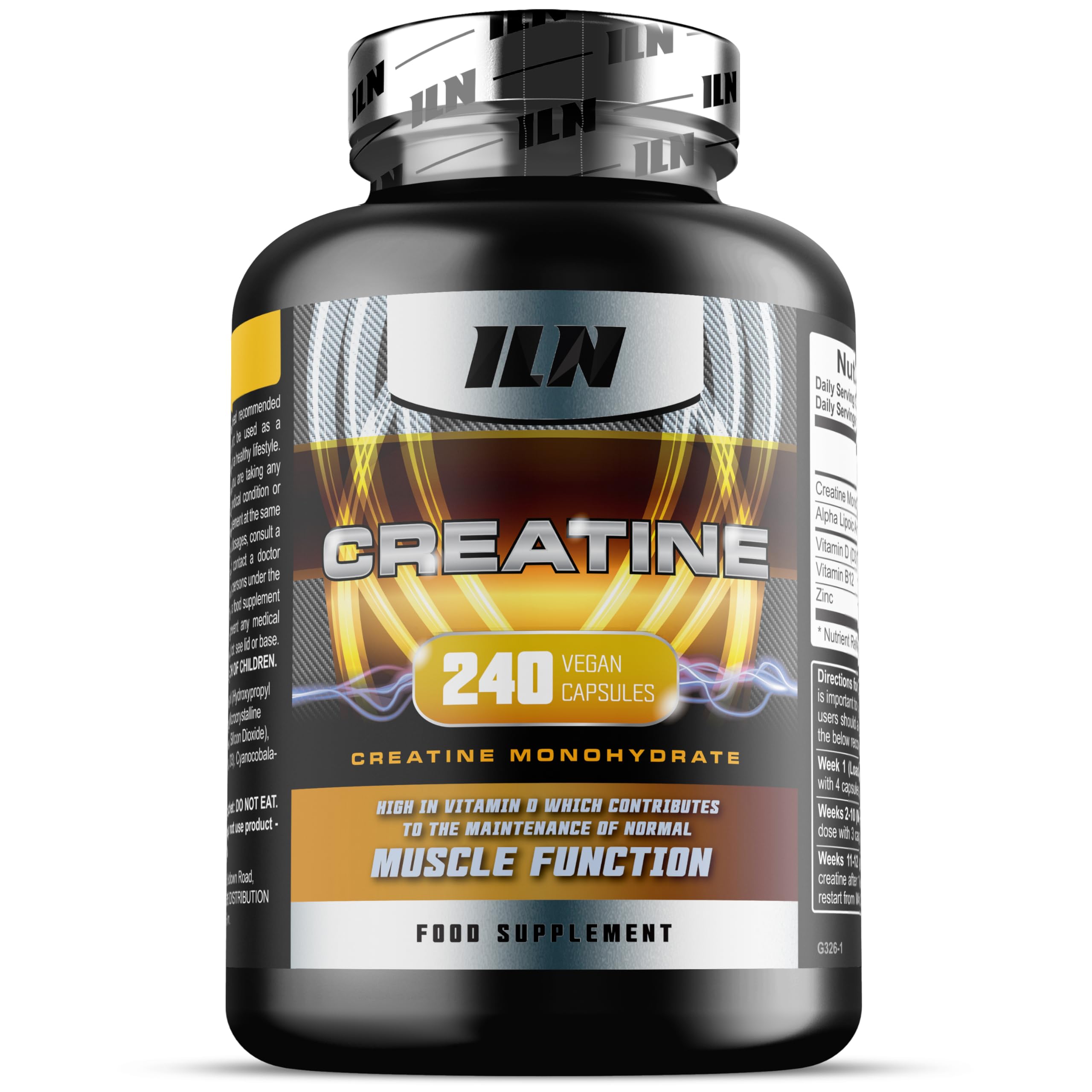 ILN – Creatin Kapseln – 5.200 mg Kreatin Monohydrat pro Tag – 240 vegane Kapseln – Kreatin Kaplsen für Training & Muskelaufbau 7