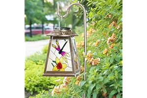 ANYPERFECT Dragonfly Solar Lantern with Shepherd Hook, Outdoor Hanging Metal LED Garden Light Waterproof for Patio Yard Pathway, Peaceful Dragonfly Lantern Decor and Christmas Holiday Gift for Women Mom Grandma