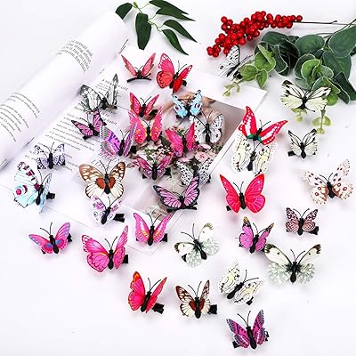 Buy 36 Pieces Butterfly Hair Clips Colorful Butterfly Barrettes 3d Valentine S Day Butterfly Hair Clips For Women Party Favors Pink White Online In Indonesia B08ghhmpqz