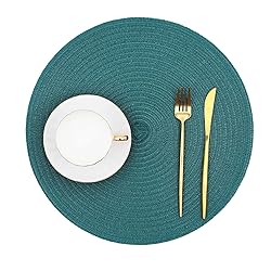 SHACOS Round Placemats Set of 6 Washable 15 inch
