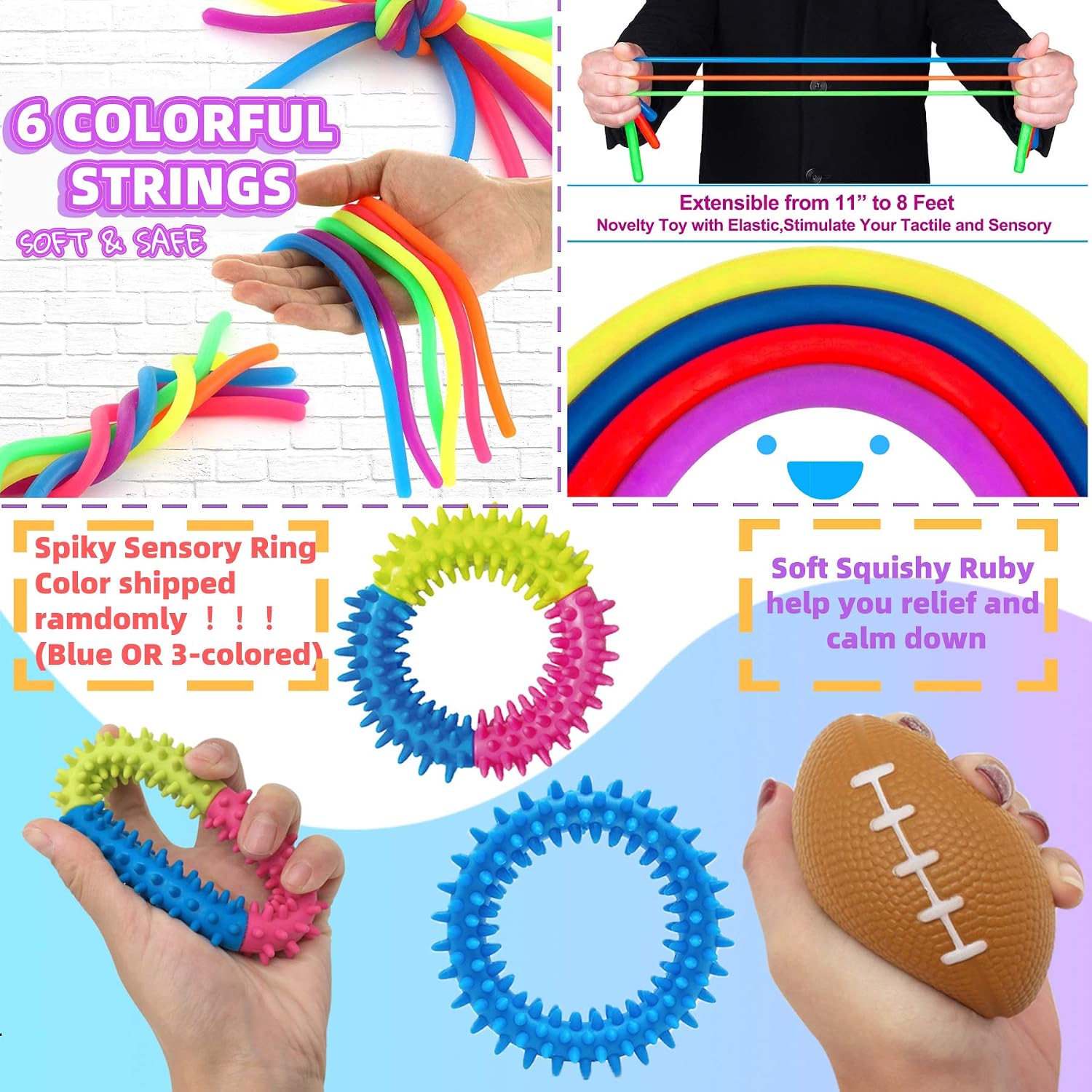 Chennyfun Fidget Toy Set, 26PCS With Box Fidget Toys Pack, Sensory Toys for Autism ADHD Fidget Toy in Magic Burger Cube - Image 4