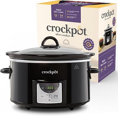 Crock-Pot Digital Slow Cooker 3.5 L Programmable Countdown Timer UK Plug Black
