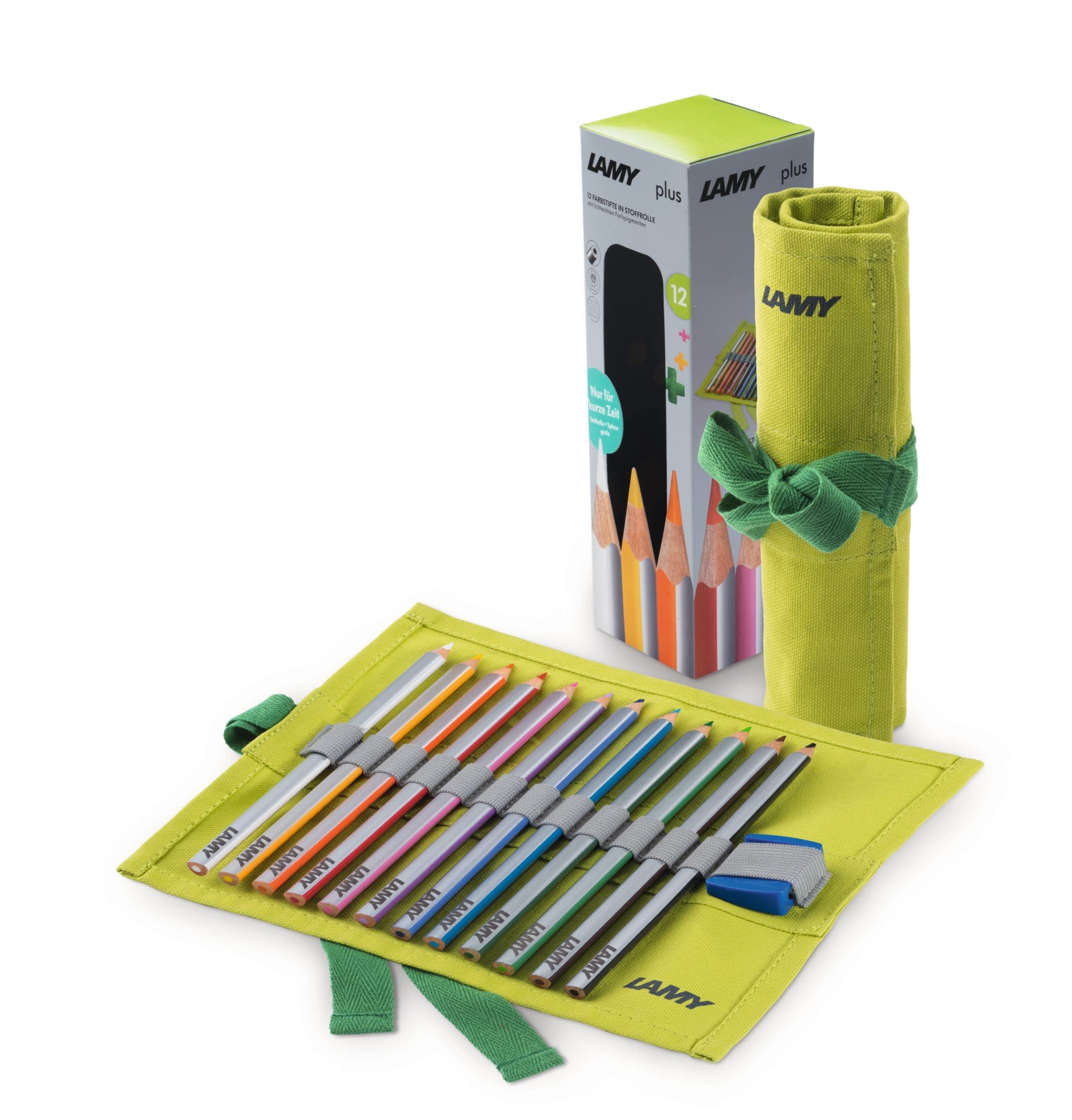Lamy Plus 1226068 12 Colouring Pencils in Fabric Roll, Green