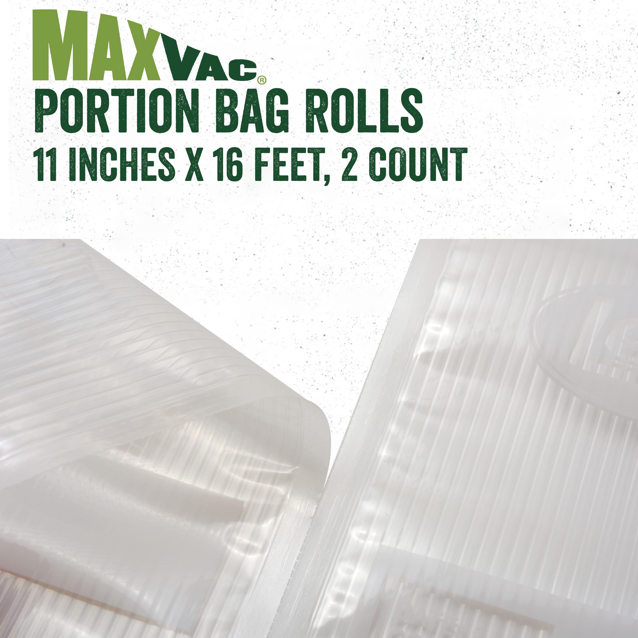 LEM Products MaxVac Portion Vacuum Sealer Perforated Bag Roll Material, 11 Inches x 16 Feet, Compatible with Most Major Vacuum Sealer Brands, 2 Count (Pack of 1)
