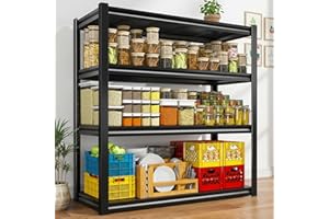 Raybee 40" W Garage Shelving 4 Tier Storage Shelves Heavy Duty Shelving 2000 LBS Adjustable Metal Shelves for Garage,Basement, Warehouse, 40" W x19 D x57 H