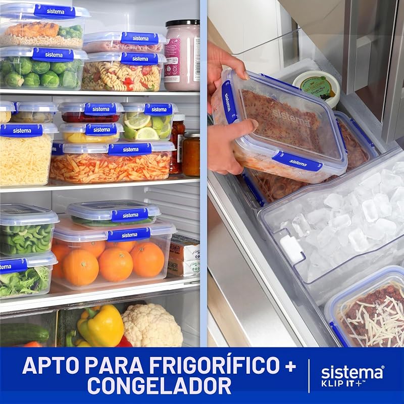 KLIP IT PLUS recipientes para guardar alimentos | 400 ml | Fiambrera para alimentos herméticaapilablea prueba de fugas y apta para el frigorífico y el congelador | Sin BPA | 3 unidades