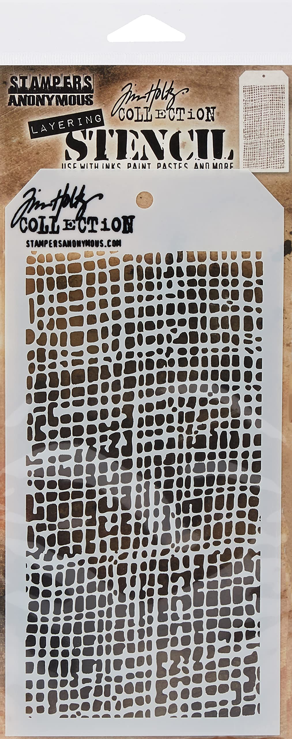 Stampers Anonymous Tim Holtz Layered Stencil 4.125-inch x 8.5-inch, Burlap