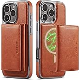Casus Wallet Case for iPhone 16 Pro Max Compatible with MagSafe for Men Women, Detachable Magnetic Wallet Phone Case with Card Slot Holder for iPhone 16 Pro Max 6.9" (Brown)