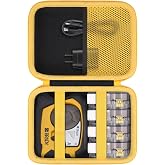Baval Hard Case for Brady M211 Portable Bluetooth Monochrome Label Printer | Shockproof, Impact-resistant, Protective Storage Box, Mesh Pocket, Accessories storage, Black Case+Yellow Zipper