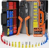 Preciva Insulated Wire Terminal Crimping Tool 0.5-6mm² 27 Type 680Pcs