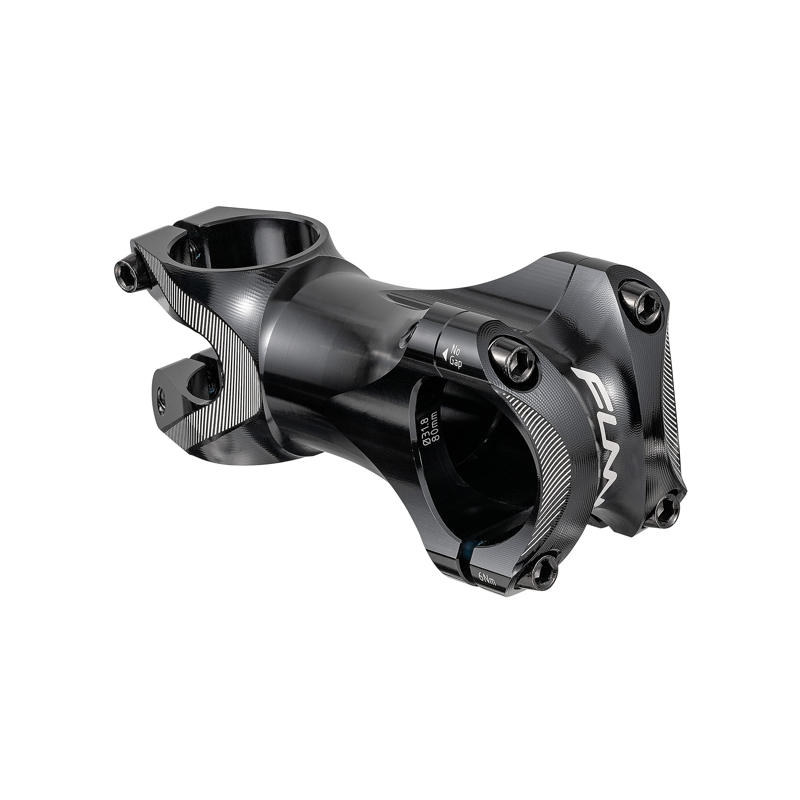 Funn Tron Mountain Bike Stem with 31.8mm Bar Clamp - Durable and Lightweight Alloy Bike Stem for Mountain Bike and BMX Bike, Length 80mm stem (Black)