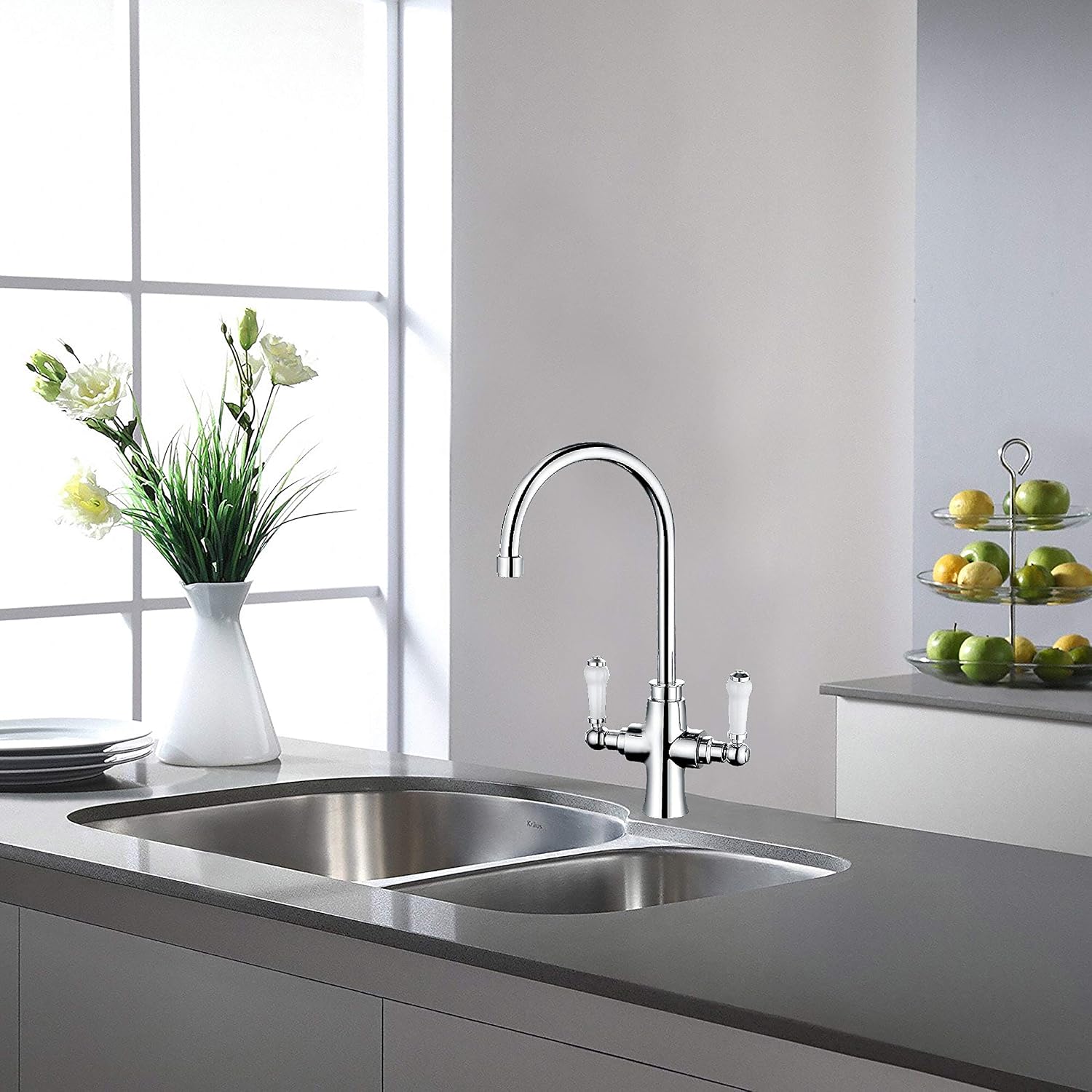 Keenware KKT-563 Victorian Style Kitchen Tap, Chrome - Image 3