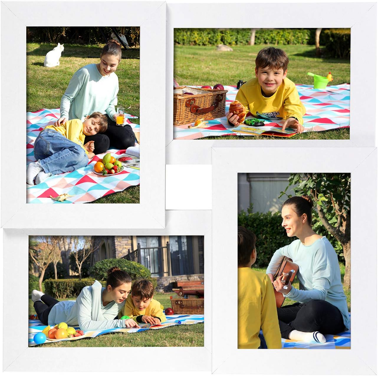 SONGMICS Collage Picture Frames, 4 Frames for 4x6 Photos, Collage Photo Frames for Wall Multi Frames, Wall Decor, Cloud White RPF25WT - Image 4