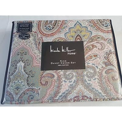 Buy Nicole Miller Bedding Duvet Cover Set King 3 Pc Set Cotton Paisley Medallion Floral Rust Sage Bohemian Online In Kenya B0753blr5y
