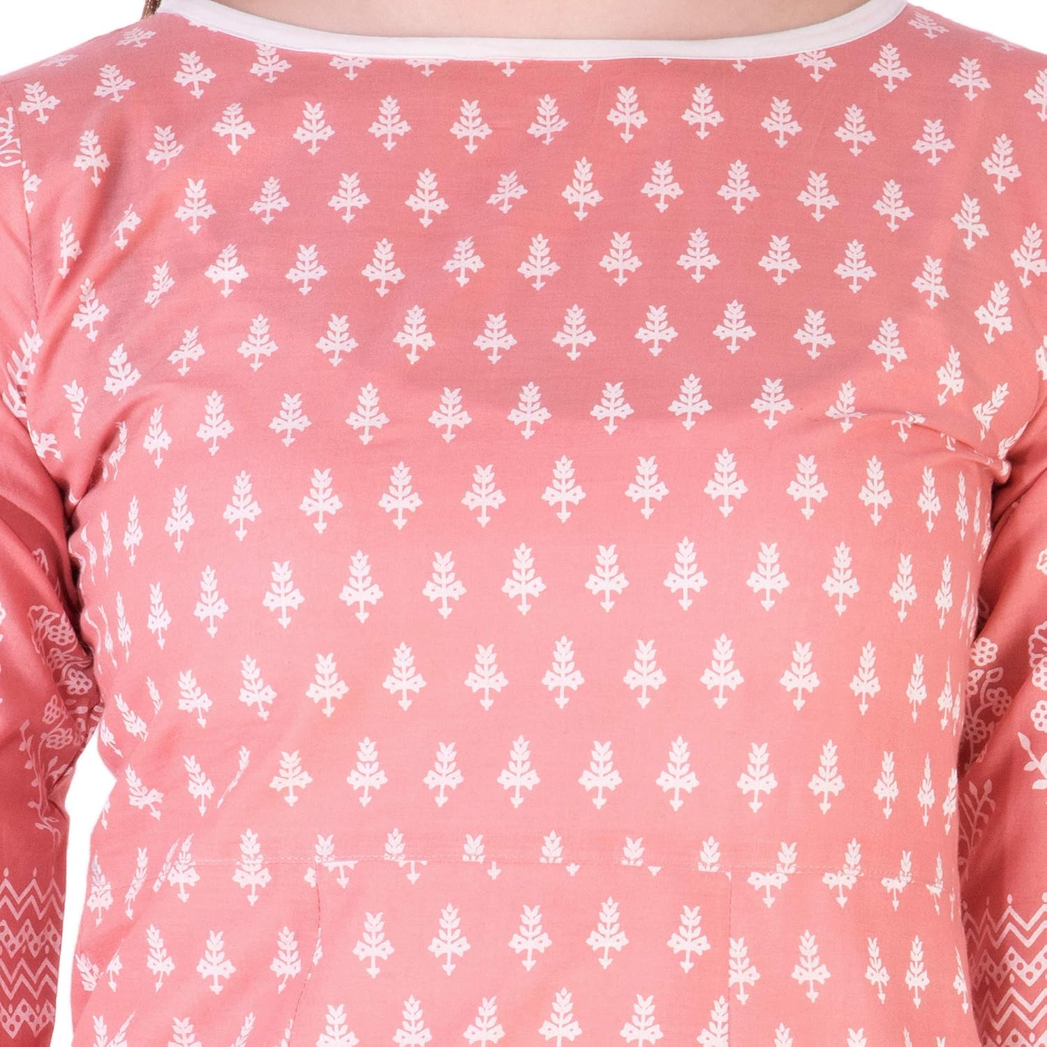 amayra women's cotton straight kurti with palazzos(peach)