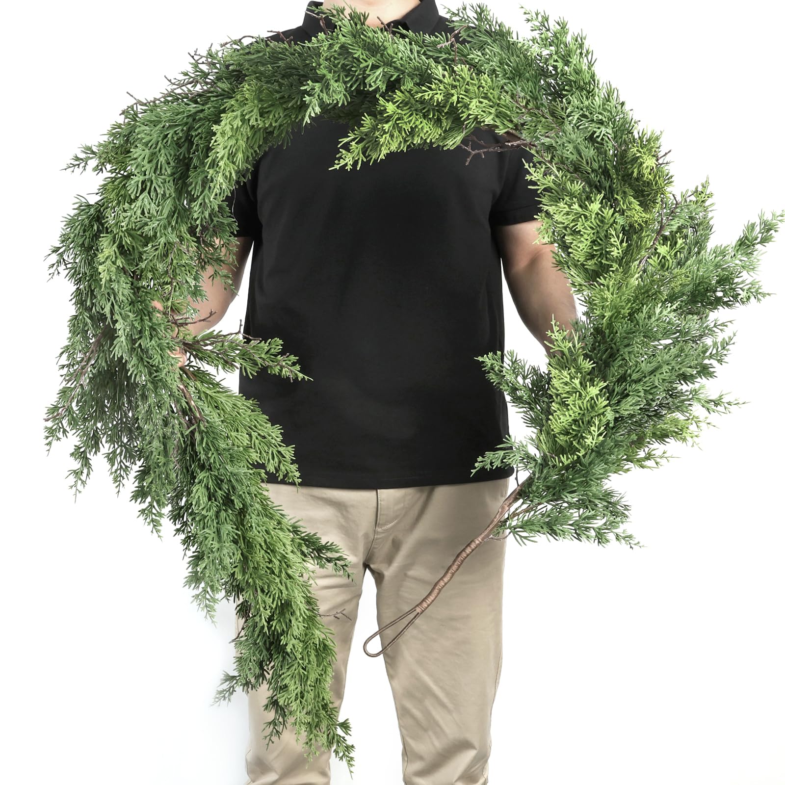 View 1 of *****SIMILAR ITEM*****
Artgar 6 Ft Christmas Cedar Garland - Realistic Greenery Cypress Garlands - Real Touch Artificial Pine Garland Christmas Decorations for Outdoor Home Dining Table Mantel Stair Porch Winter Xmas Decor