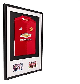 Vivarti DIY Junior 3D montiert + Doppelte Öffnung Sport Shirt Display Rahmen A1 59,4 x 84 cm – Gestell schwarz, weiß Passepar