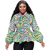 SHENBOLEN Women Print Long Sleeves Top Ankara Loose blouse