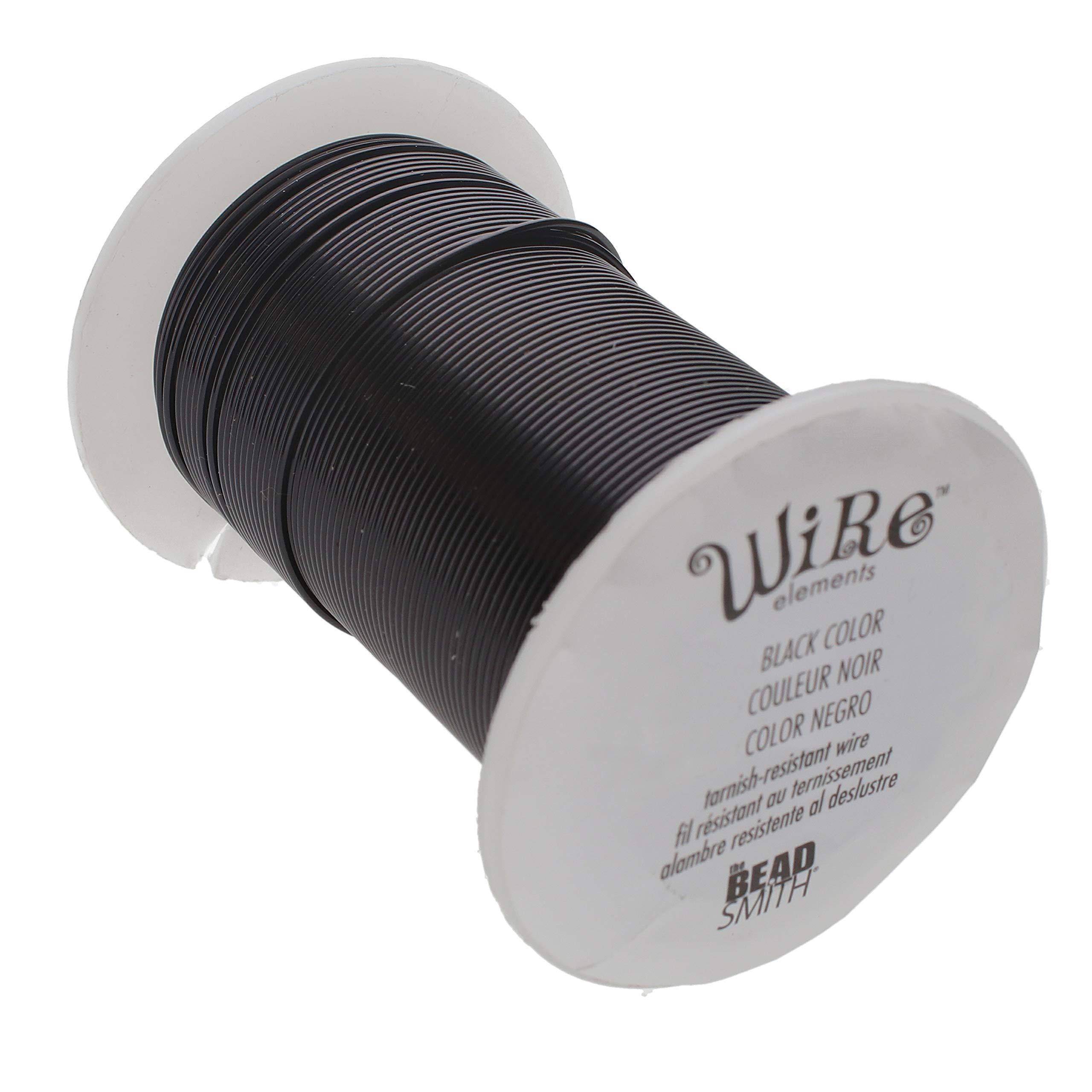 The Beadsmith Wire Elements 16-Gauge Lacquered Tarnish-Resistant Copper Wire for Jewelry Making, 8 Yard, 7.32 Meter Spool (Black Color) — image 1