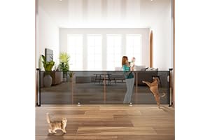 PRAVOLUXMAX 160" Retractable Baby Gates, 42" Extra Tall Upgraded Baby Gate with Reinforced Strip Design, Prevent from Crawling Underneath, Extra Wide Dog Gate Baby Gates for Stairs Doorways Indoor Outdoor