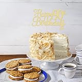 Gyufise 3Pcs Happy 90th Birthday Cake Topper Gold Glitter 90 Years Pick view 6