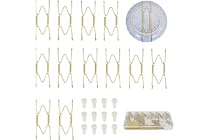 KAHIT Plate Hangers - 4 Inch 12 Pack Plate Hangers for The Wall Plate Hangers Plate Wall Hangers for Display Plate Wall Hangers Plate Holders for Displaying On Wall Plate Holder Plate Wall Hanger