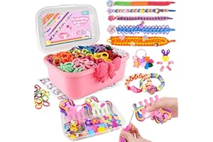 NICELLA Bracelet Making Kit Arts and Crafts for Kids Ages 8-12, Weaving Loom Kit Toys, 1300+PCS Kids Craft Kits with 2 Weaving Comb, Great Christmas Birthday Gifts for Beginners, Girls 6 7 8 12 Year Old