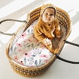 Yoofoss Moses Basket Sheets 41 x 84 cm 2 Pack Microfiber Fitted Sheets view 2