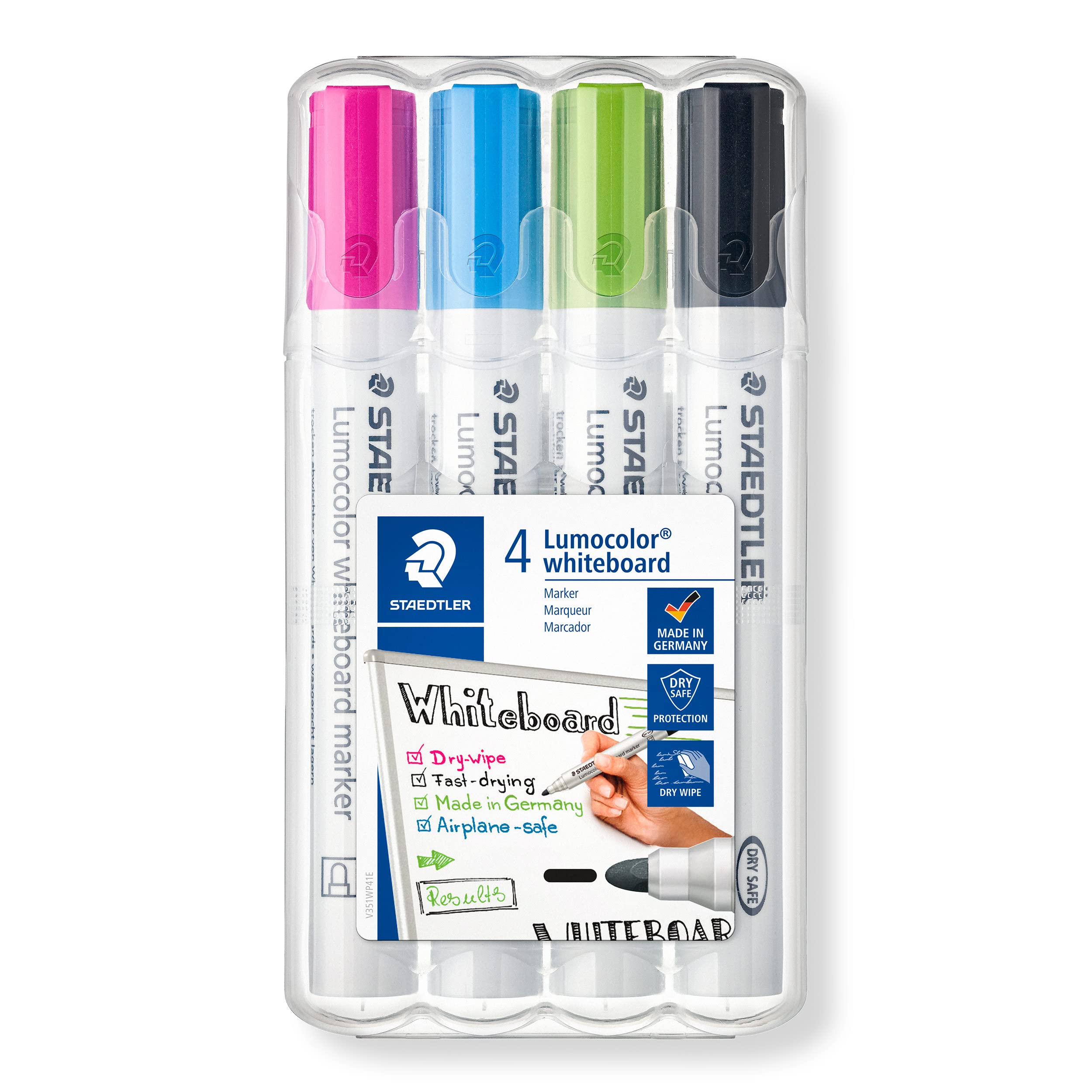 STAEDTLER 351 WP4-1 Lumocolor Whiteboard Marker Bullet Tip (Pack of 4)
