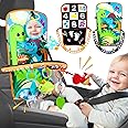 Innofans Baby Car Seat Dinosaurs Toys - Kick and Play Double Sided Infant Car Seat Toys with Plush Toys, Mirror, Teether for Baby, Baby Travel Activities, Christmas Birthday Gifts Newborn Infant Toys