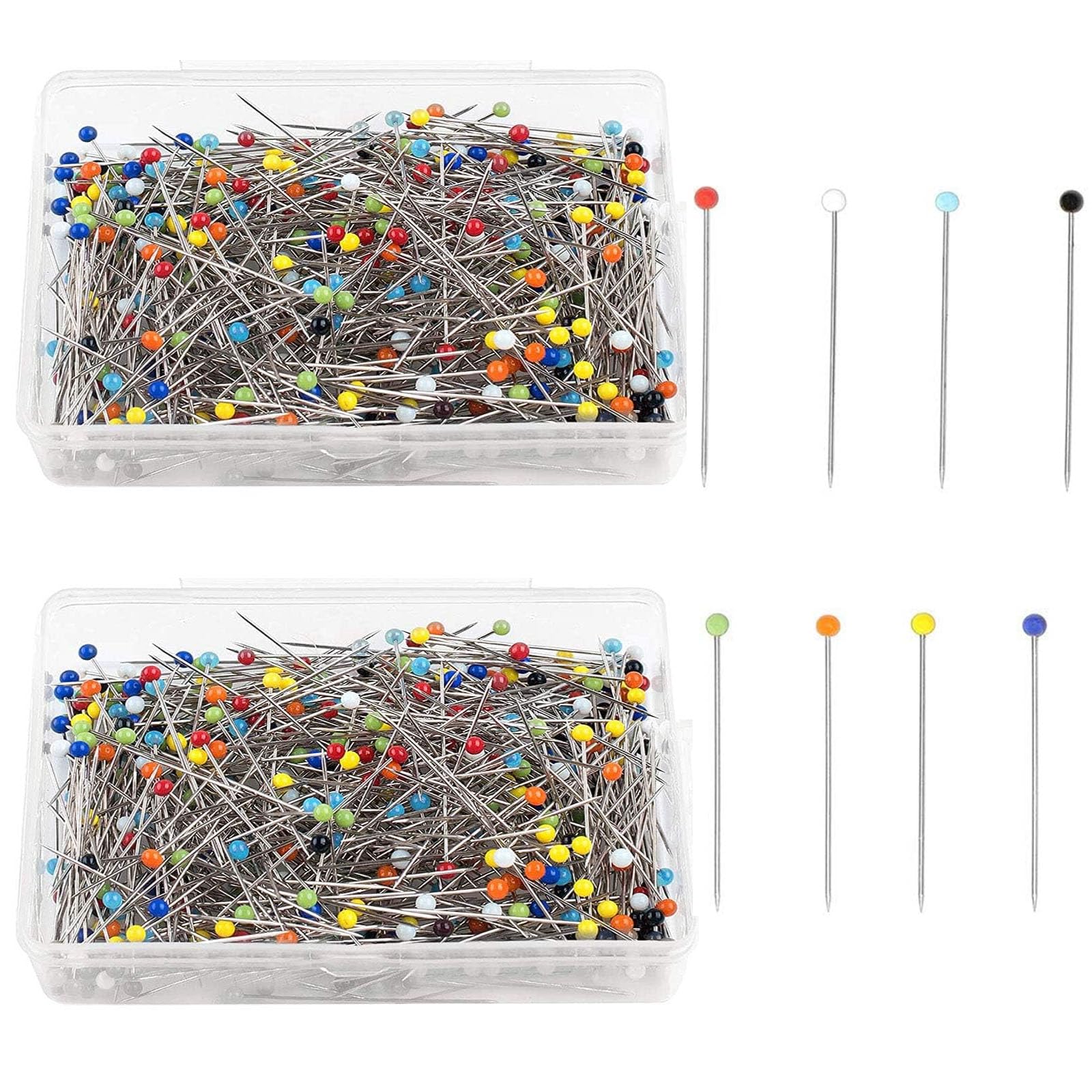 400 Pcs Colorful Pearl Head Pins 32mm Round for Sewing, Dressmaking, Jewelry, DIY Crafts, Floral Corsage Bouquet, Quilting Mark