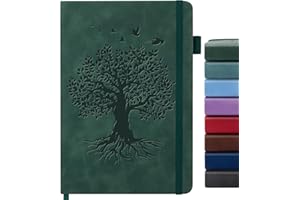 ALKALO Lined Journal Notebook for Women Men, A5 Hardcover Leather Journals for Writing, 200 Pages Thick Paper, Daily Journal Notebook for Work, School, Note Taking, Business, Travel, College Ruled