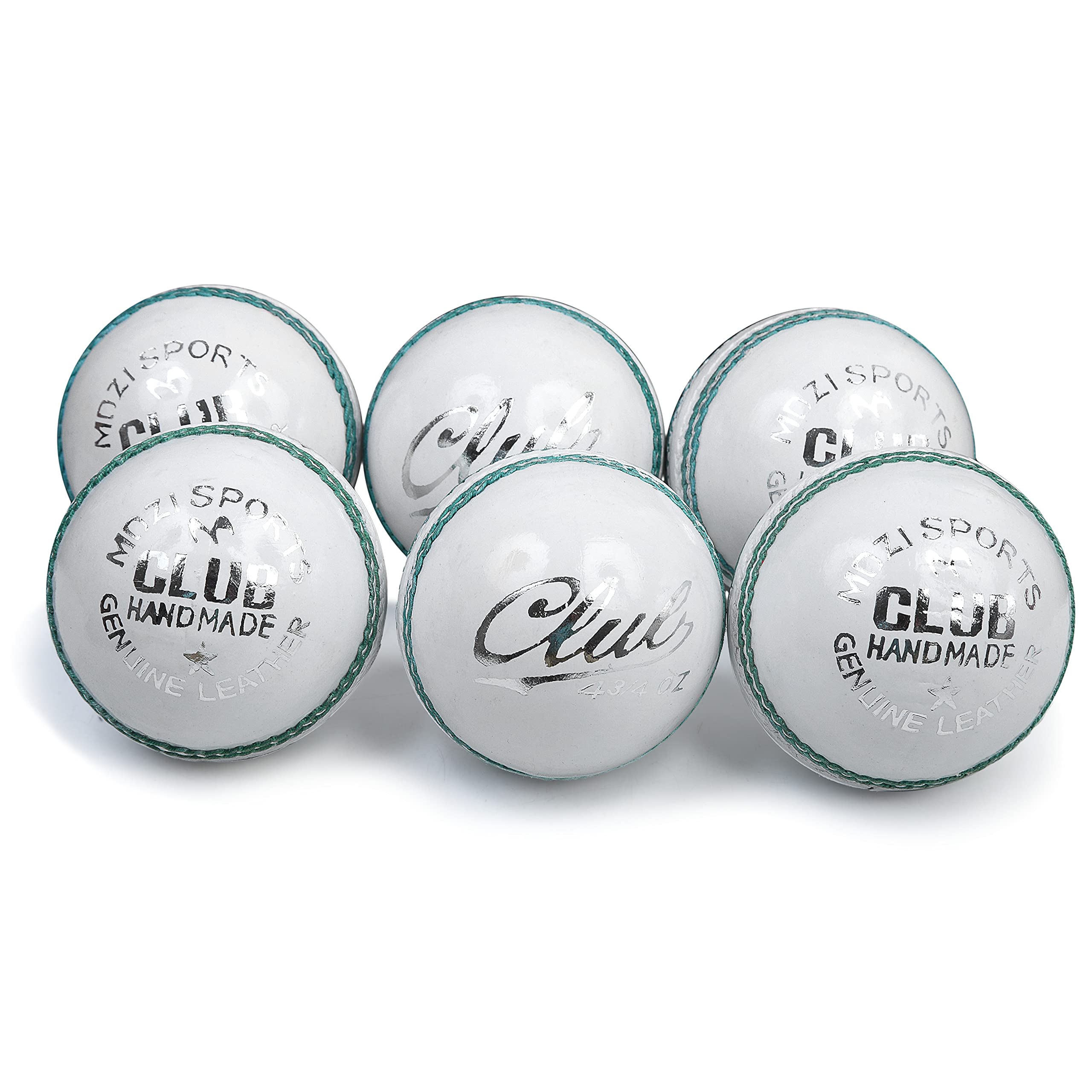Mozi Sports® Junior Cricket Balls School Youth Leather Hard Balls Weight 4.75oz Pack Of 6 (White)