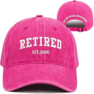 Skdgih Retirement Gifts for Women 2026 – Funny Retired Hat, Adjustable Cotton Baseball Cap for Daily Travel Golf