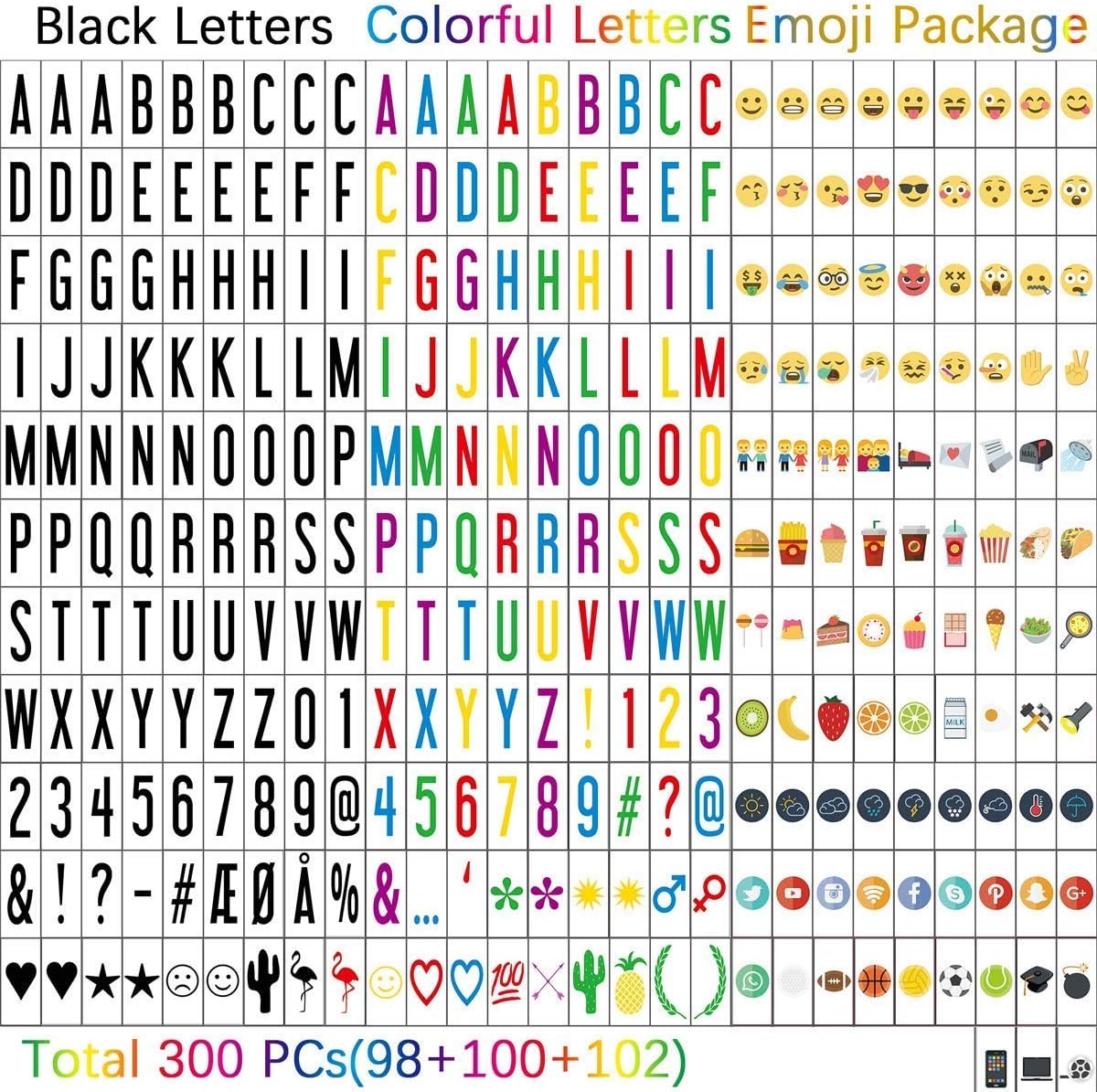 cossy 300 Cinema Light Box Letters, Lightbox Number, Symbols and Emojis for A4 Light Box