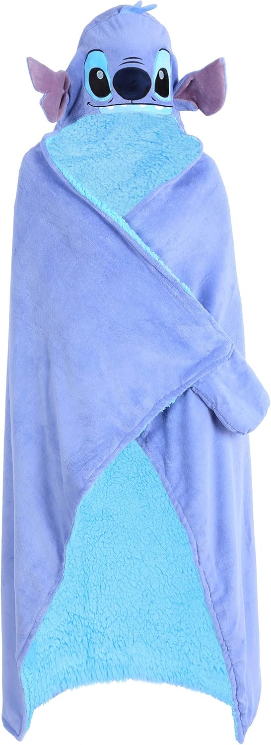 Blue, Hooded Throw With Hand Mittens LILO & STITCH DISNEY Amazon.co.uk