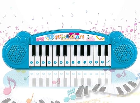 Popsugar - THPI6614AB Mini Musical Keyboard with 24 Keys for Kids, Blue