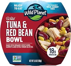 Wild Planet Ready-To-Eat Wild Tuna & Red Bean Bowl, 5.6 Oz Can, 1 Pack | Sustainaby Caught Tuna Red Bean Bowl with Organic Sw
