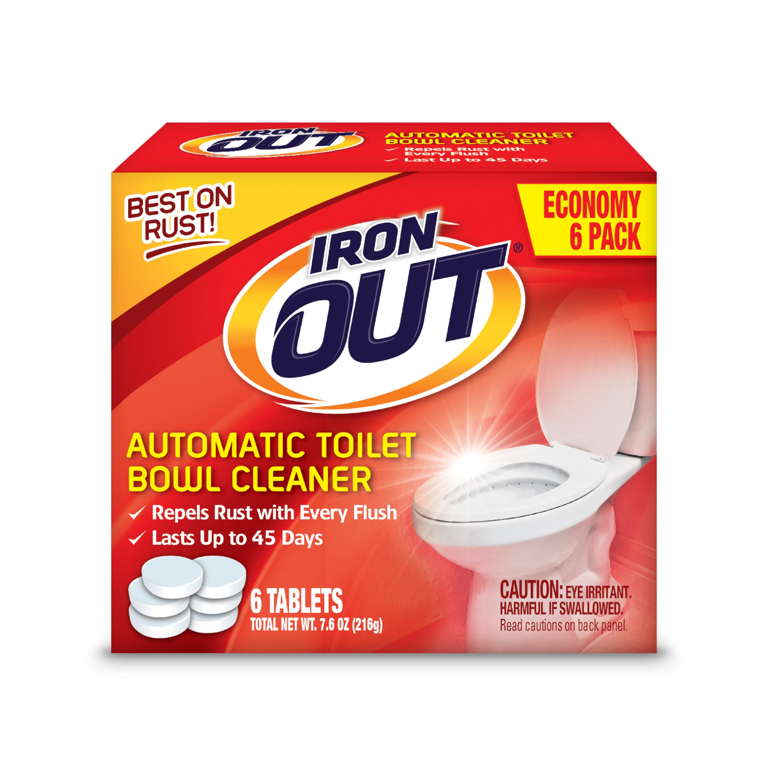 Photo 1 of Iron OUT Automatic Toilet Bowl Cleaner Tablets, Helps Remove and Prevent Rust Stains with Every Flush, Lasts up to 45 Days, 6 Tablets