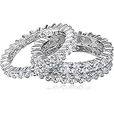 Amazon Essentials Cubic Zirconia All-Around Band Stacking Ring Set