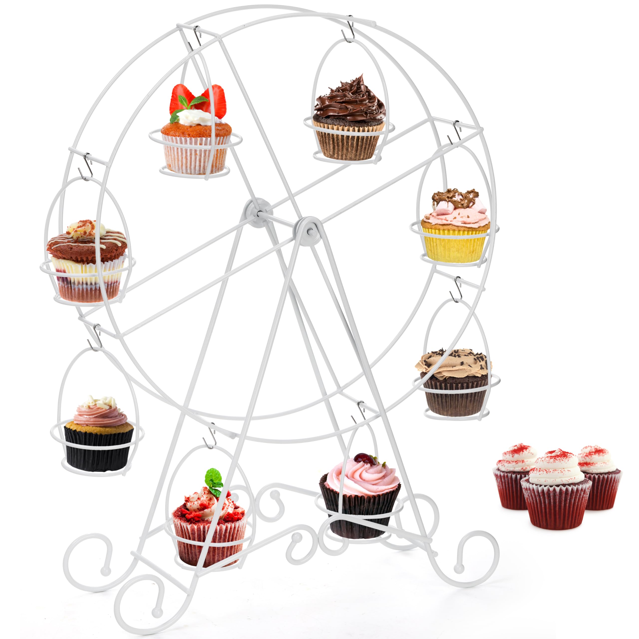 Photo 1 of SOUJOY Ferris Wheel Cupcake Stand, Small Cupcake Serving Holder for Carnival and Circus Theme Party, Mini Cupcake Display Rack for Candy Cupcake Cookies Dessert Wedding Party Furnishing
