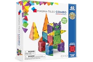 Magna-Tiles Combo 62-Piece Magnetic Construction Set, The Original Magnetic Building Brand